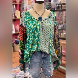 Green Boho Top